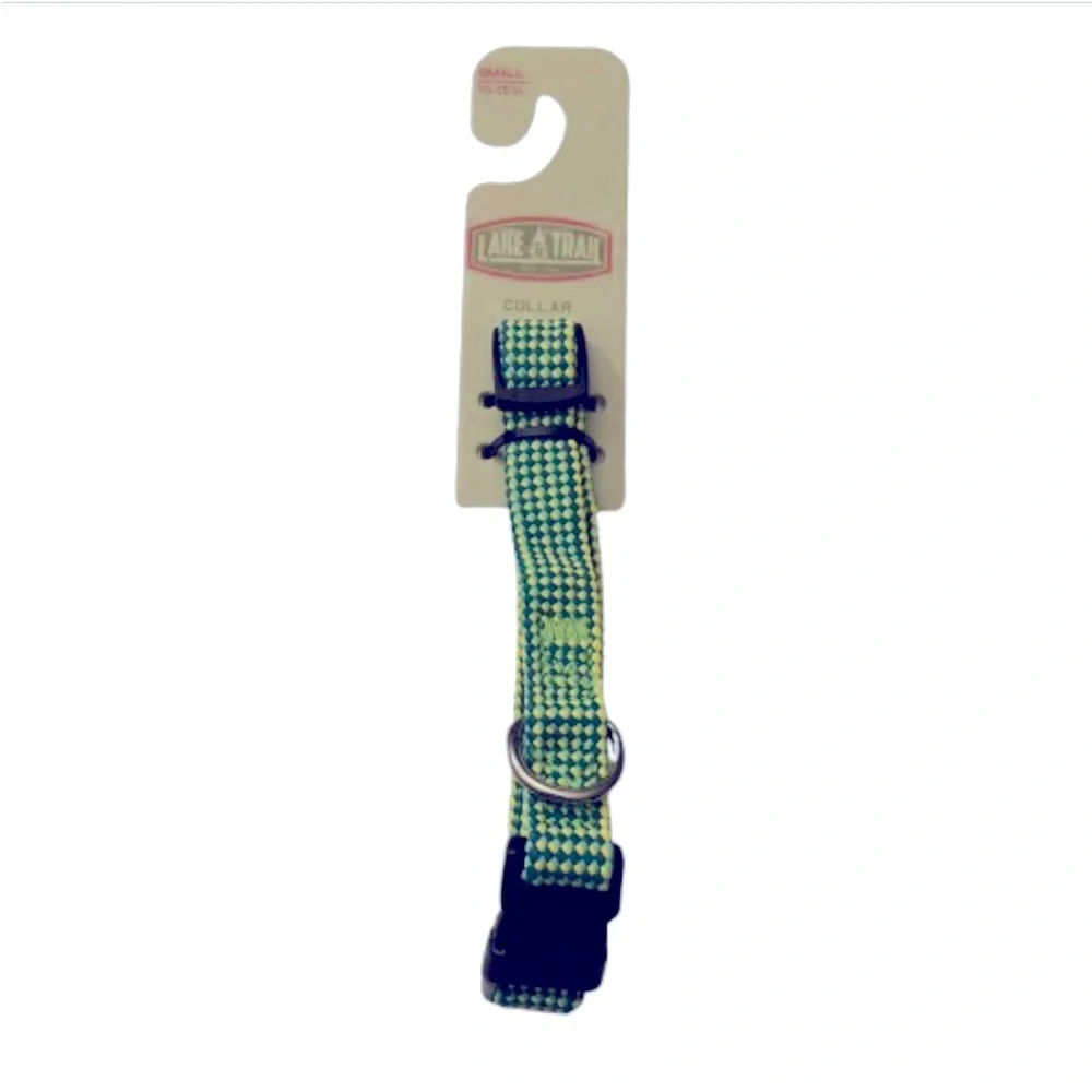 2/$20 NEW LAKE & TRAIL Braided Dog Collar SMALL 10” - 15” Neck Size Green